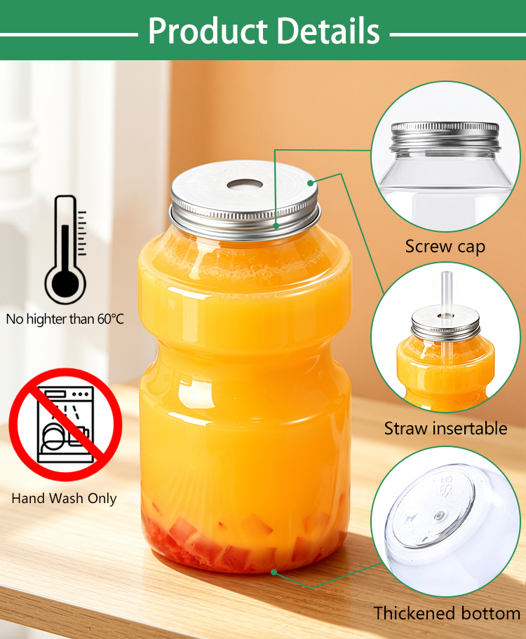 PET Juice Bottle with Aluminum Lid
