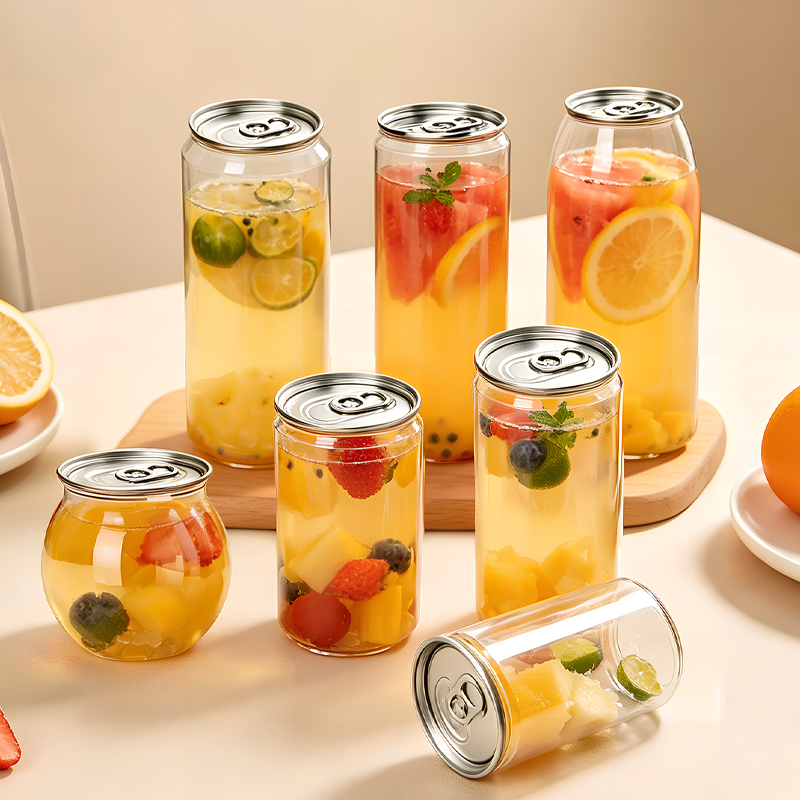 PET Plastic Easy Open Can for Beverages