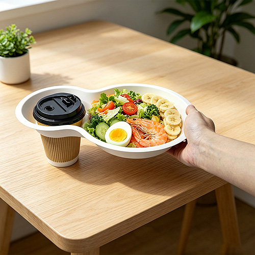 Sugarcane Bagasse Drink Cup Holder Tray