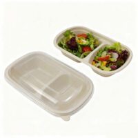 Sugarcane Bagasse Lunch Box With Lid