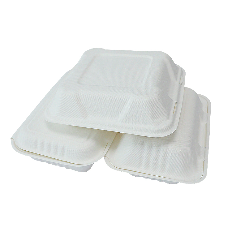 Bagasse Clamshell Food Boxes for Takeaway Meals