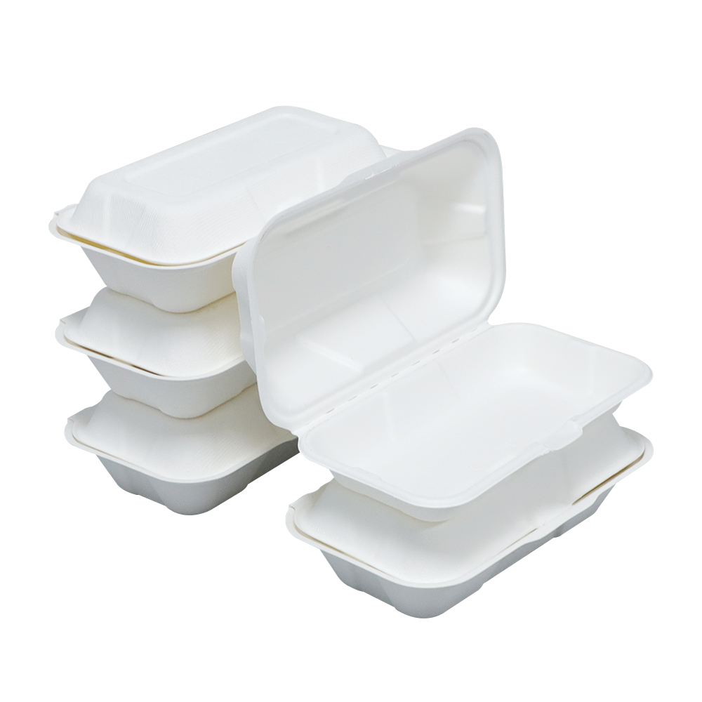 Bagasse Clamshell Food Boxes for Takeaway Meals