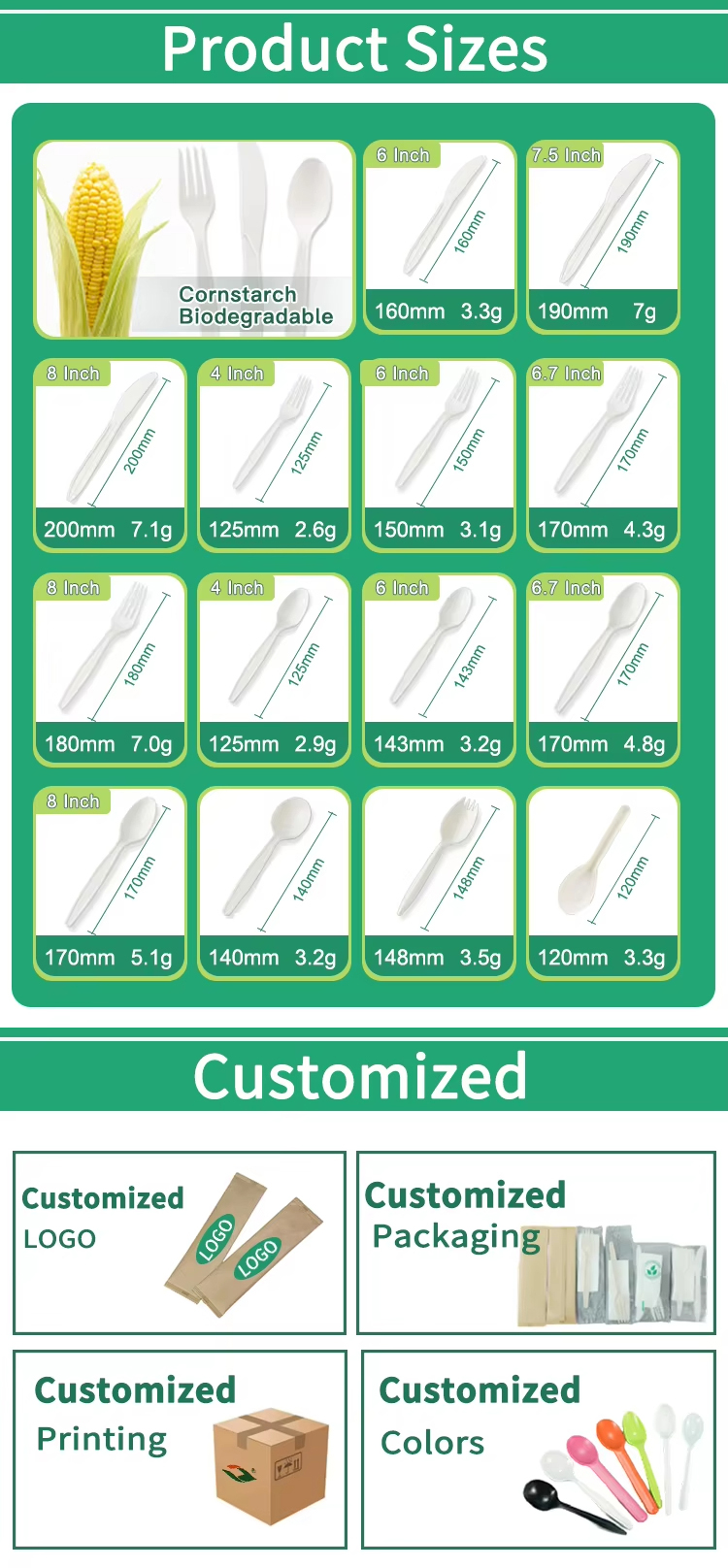 Custom Cornstarch Cutlery
