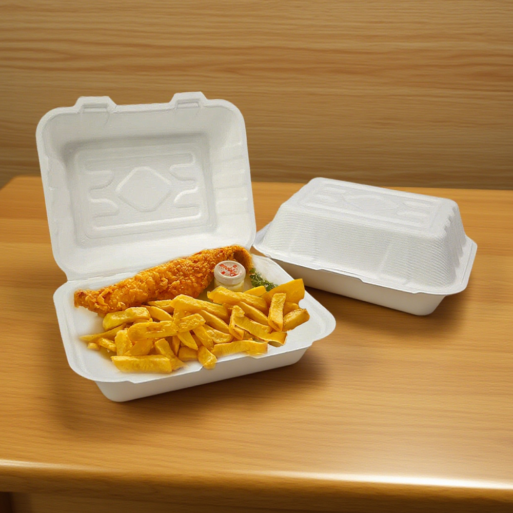 Sugarcane Clamshell Box Wholesale