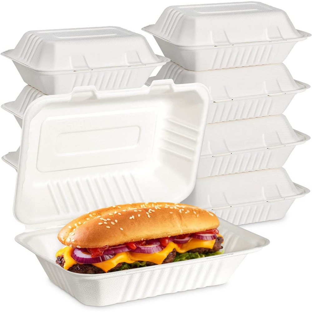 Sugarcane Disposable Clamshell Box