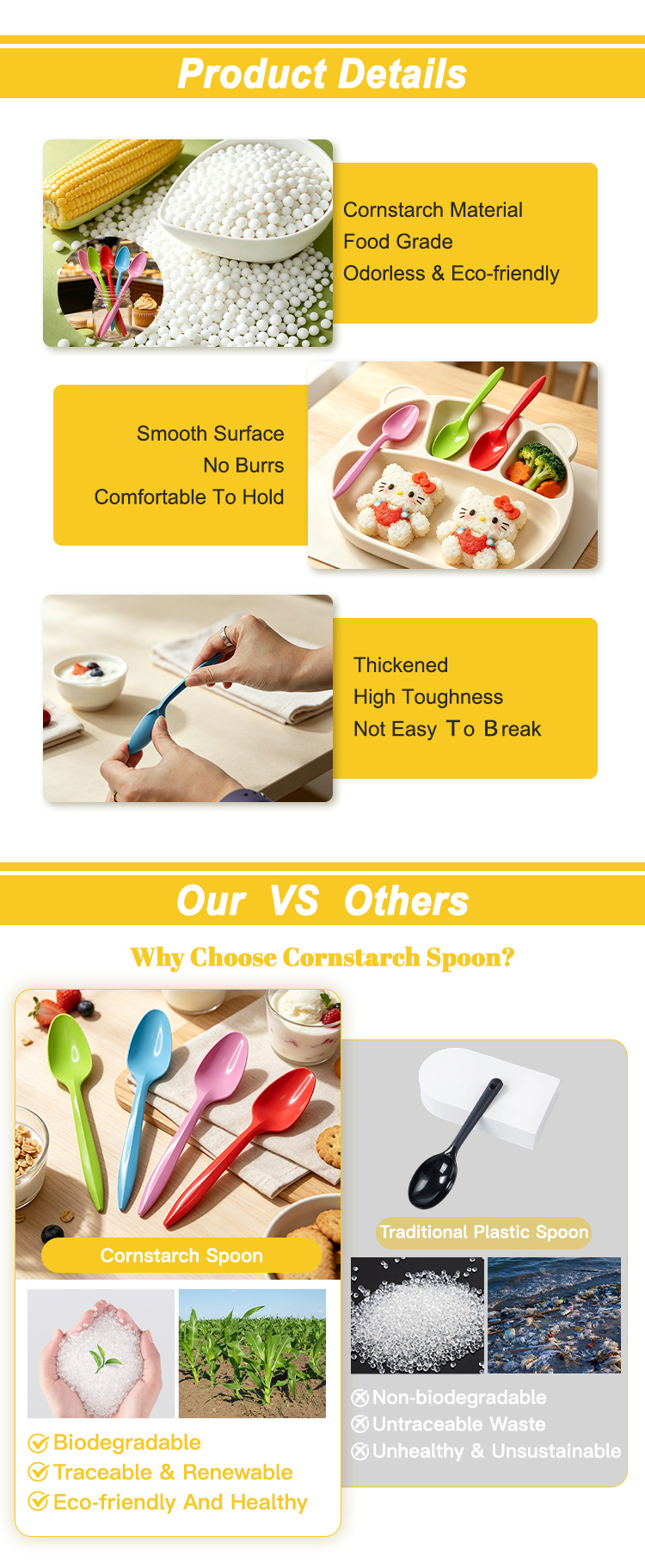 Wholesale Cornstarch Spoons for Foodservice