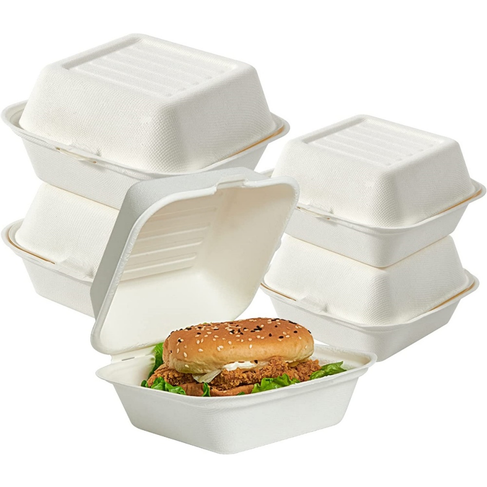 Bagasse Clamshell Containers Bulk