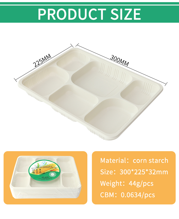 Cornstarch 5-Compartment Meal Prep Containers