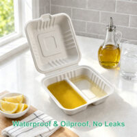 Sugarcane Bagasse 1000ml Clamshell Box