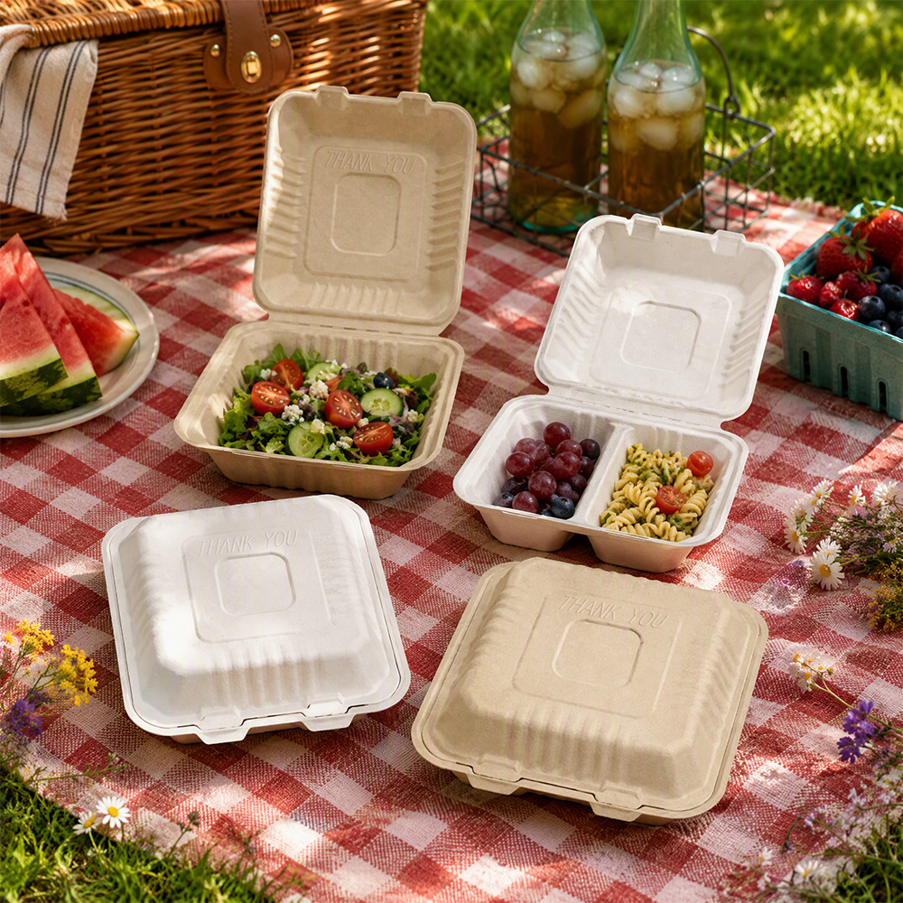 Sugarcane Clamshell Box OEM Supplier