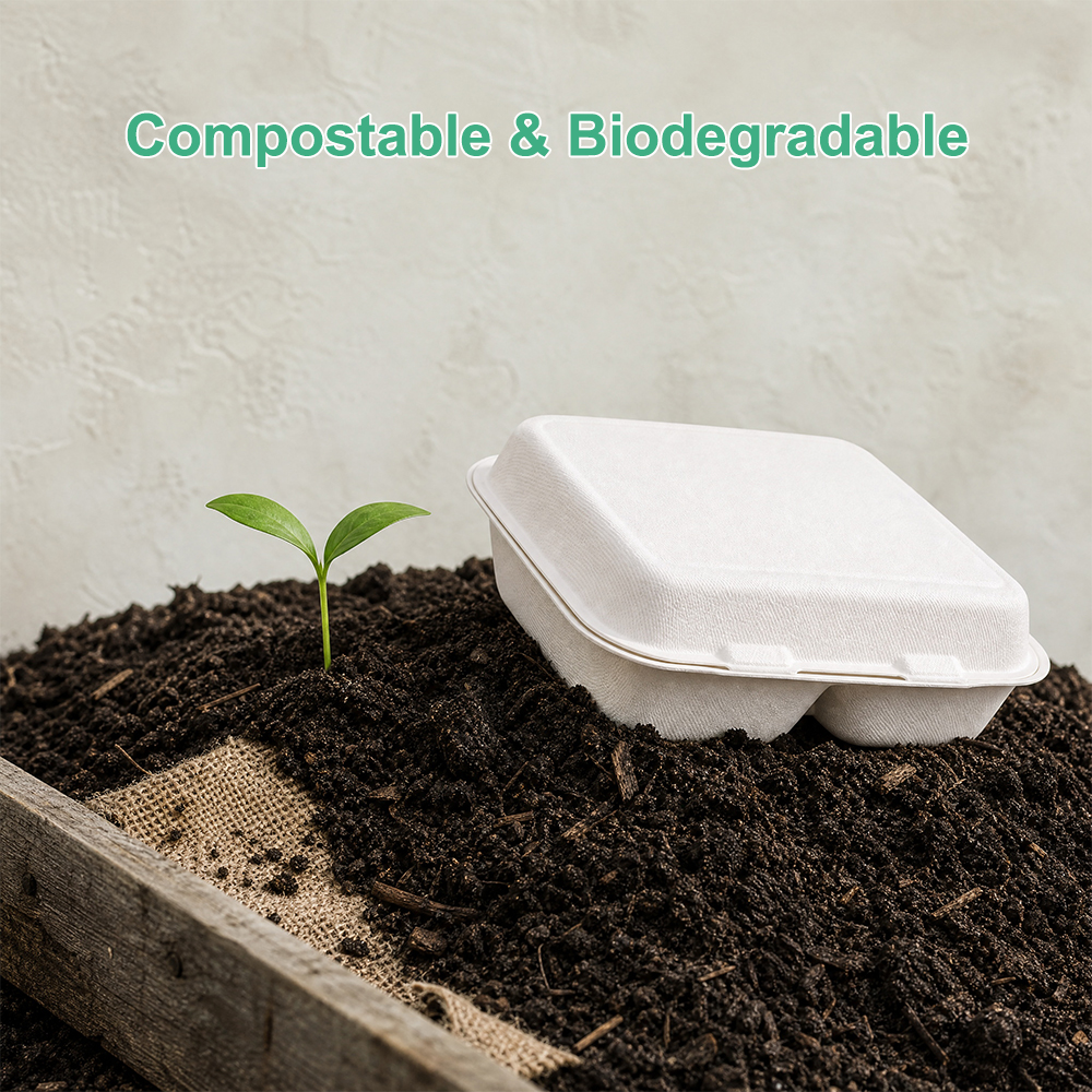 Sugarcane Clamshell Food Container