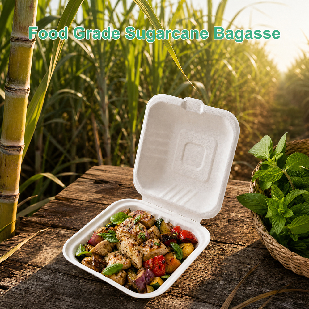 Sugarcane Clamshell Food Container